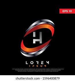 3d initial letter h circle logo. modern and clean icon, template design