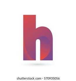 3d initial letter h logo typography design for brand and company identity. gradient purple and red color