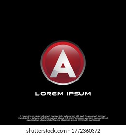 3d initial letter a inside the round logo. modern icon, template design