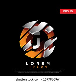 3D initial letter j spiral for e sports logo. modern icon, template design