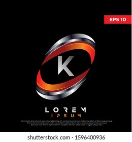 3d initial letter k circle logo. modern and clean icon, template design