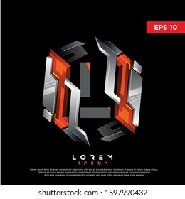 3D initial letter l chrome hexagon logo. modern icon, template design