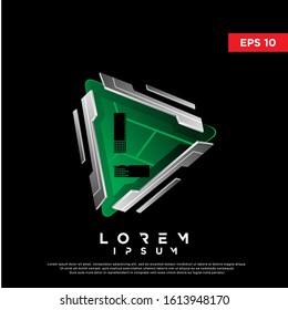 3D initial letter l play button logo. modern icon, template design