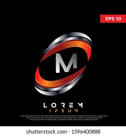 3d initial letter m circle logo. modern and clean icon, template design