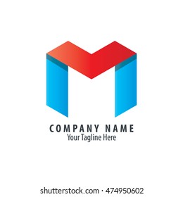 3d Initial Letter M Logo Red Stock Vector (Royalty Free) 474950602 ...