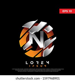 3D initial letter n spiral for e sports logo. modern icon, template design