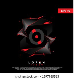 3D initial letter o polygon logo. modern icon, template design