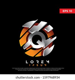 3D initial letter q spiral for e sports logo. modern icon, template design
