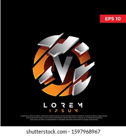 3D initial letter v spiral for e sports logo. modern icon, template design