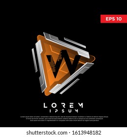 3D initial letter w play button logo. modern icon, template design