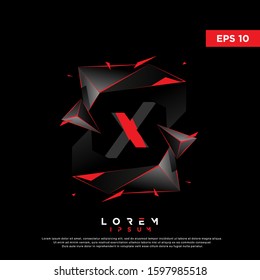 3D initial letter x polygon logo. modern icon, template design