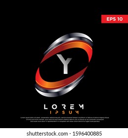 3d initial letter y circle logo. modern and clean icon, template design