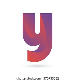 3d initial letter y logo typography design for brand and company identity. gradient purple and red color