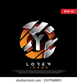 3D initial letter y spiral for e sports logo. modern icon, template design