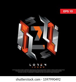 3D initial letter z chrome hexagon logo. modern icon, template design