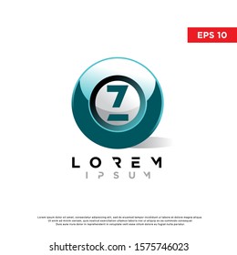 3d initial letter z inside sphere logo isolated on white background. modern icon, template design