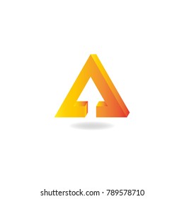 3d Initial Logo Letter A of Symbol Company. Modern template Flat signs design on White Background. vector icon illustration - Vector