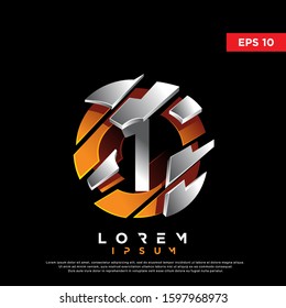 3D initial number 1 spiral for e sports logo. modern icon, template design