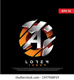 3D initial number 4 spiral for e sports logo. modern icon, template design