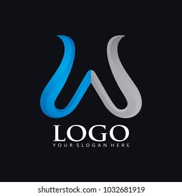 3D Initial W Infinity Logo Icon