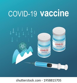 3D injection vaccine syringes for Coronavirus COVID-19 global epidemic flu disease background image
