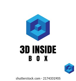 3D Inside Box Logo Design Template.