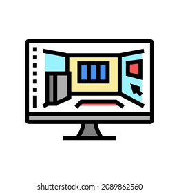 3d interior visualization color icon vector. 3d interior visualization sign. isolated symbol illustration