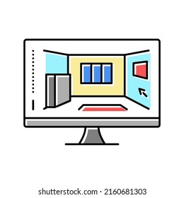 3d interior visualization color icon vector. 3d interior visualization sign. isolated symbol illustration