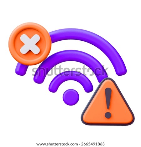 3D Internet Connection Lost Icon Illustration