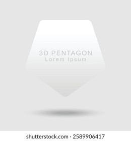 3D inverted pentagon shape on white background.