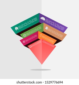 3D Inverted Pyramid. Element Infographic 3 Art Vector Design 