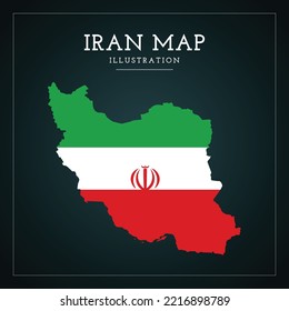 3D Iran Map Vector Illustration	