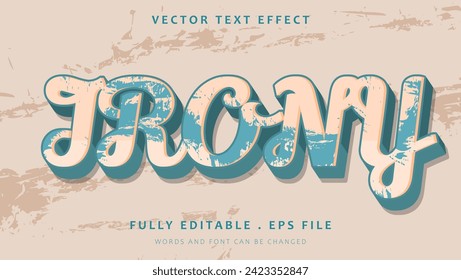 3d Irony Grunge Vintage Editable Text Effect Design Template. Effect Saved In Graphic Style