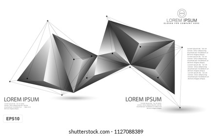 3D isolate grey Abstract object on white background