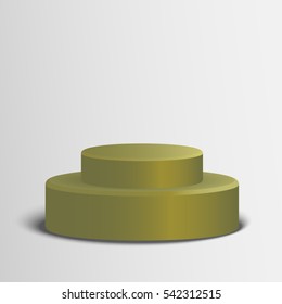 3d isolated Empty bronze podium on gray background. Vector illustration