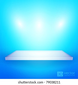 3D Isolated Empty Shelf for Exhibit - EPS10 Vector illustration