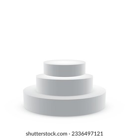 3D Isolated Empty White Podium Vector Design