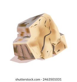 3D Isolated Realistic Rock Vector Illustration
