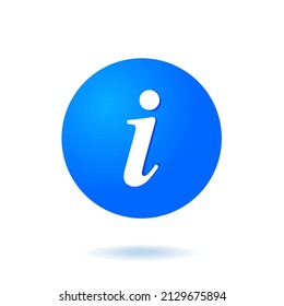 3d isolated vector elements. Minimal modern Faq, info, information icon amblem symbol. 3d blue bubble information icon.