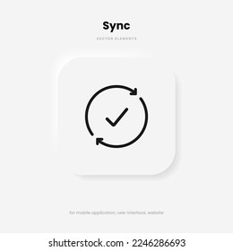 3d isolated vector elements. Minimal modern sync, reload, rotate, swap, repeat, reset, sustainability, shuffle icon emblem symbol. 3d blue synchronize icon. Mobile app icons. Device UI UX mockup.