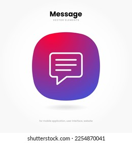 3d isolated vector elements. Minimal modern message, chat, speak, dialog, chatting icon emblem symbol. 3d blue messaging chatting icon. Mobile app icons for UI UX website mobile app