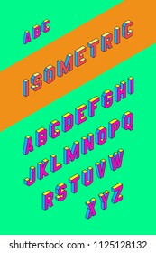 3d isometric alphabet vector font. A to Z. Vector illustration.