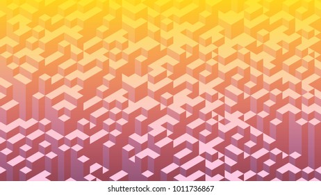 3d isometric background. Block wallpaper.