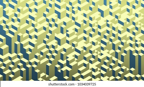 3d isometric background  Cube landscape  Desert 
