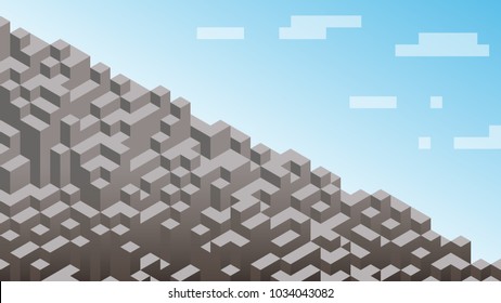 3d isometric background. Cube landscape.