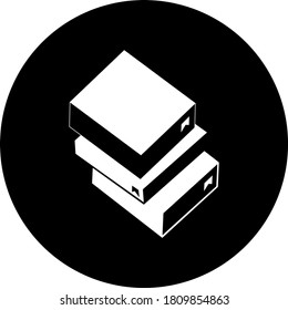 3D isometric books in circle icon. Education infographic design with books pile. Set of book icons in flat design style. Educational concept. Vector illustration. 