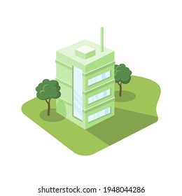 3d isometric building images, vector illustration.