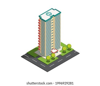 3.ª ilustración vectorial de rascacielos isométricos