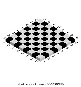 3D isometric chess board. Chessboard eps10 vector illustration. chess game board. 