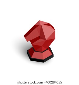3D isometric chess knight. Vector illustration.